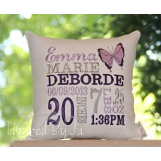 Butterfly - Birth Announcement Pillow